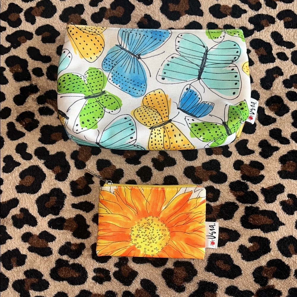 Clinique Butterfly and Sunflower 2pc pouches